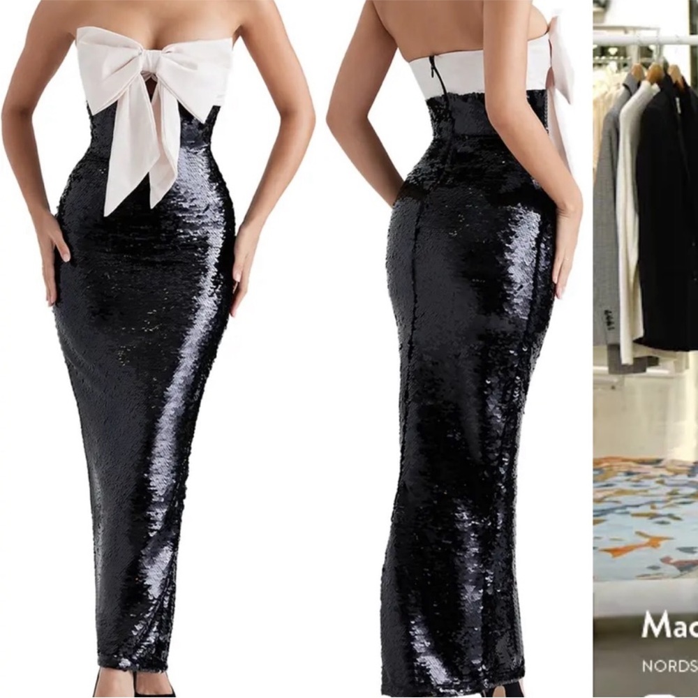 House of CB NWOT Holly Sequin Strapless Cocktail Dress